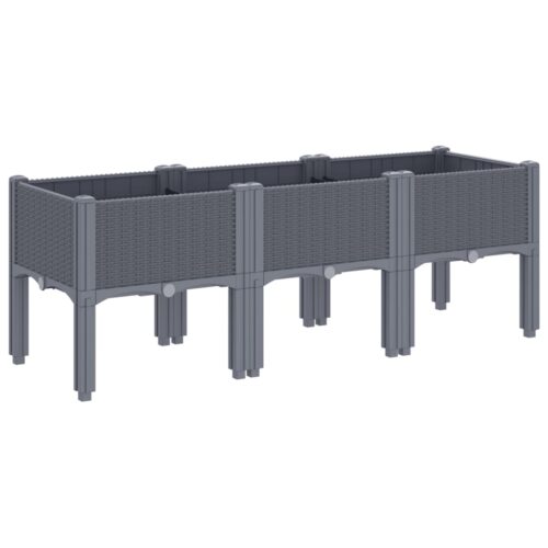 Garden Planter with Legs Grey 120x40x42cm PP - Image 5