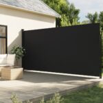 Retractable Side Awning Black 220x600cm