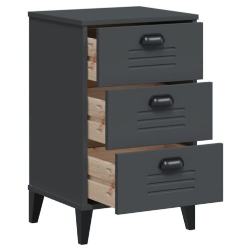 Bedside Cabinet VIKEN Anthracite Grey Engineered Wood - Image 5