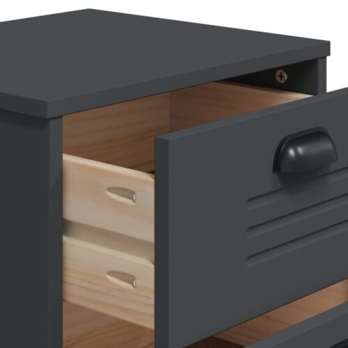 Bedside Cabinet VIKEN Anthracite Grey Engineered Wood - Image 9