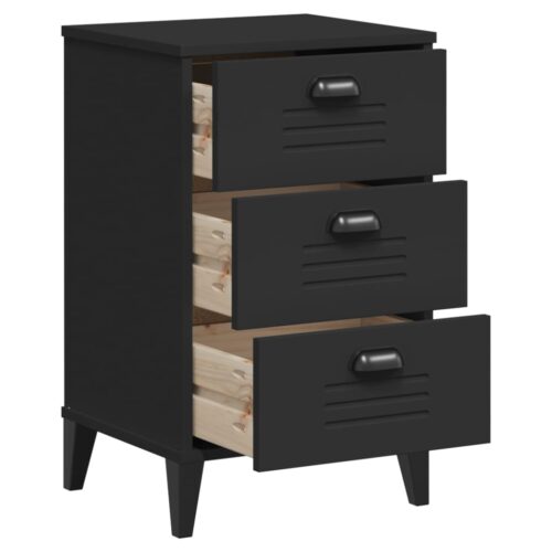 Bedside Cabinet VIKEN Black Engineered Wood - Image 5