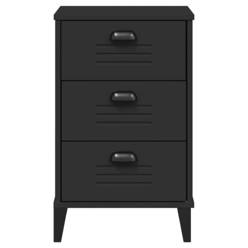 Bedside Cabinet VIKEN Black Engineered Wood - Image 6