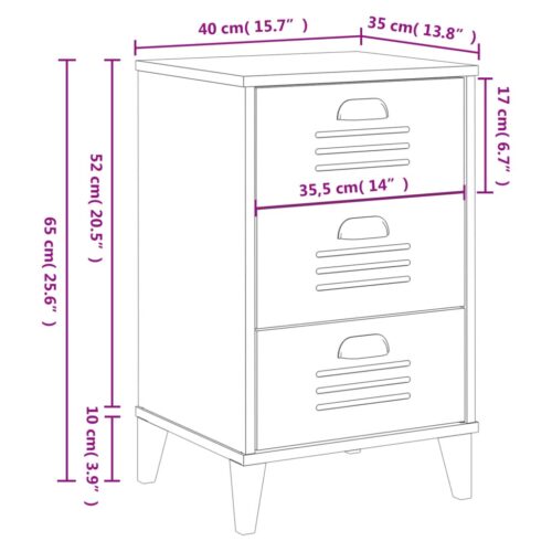 Bedside Cabinet VIKEN Black Engineered Wood - Image 10