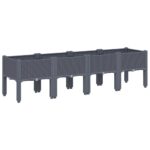 Garden Planter with Legs Grey 160x40x42cm PP