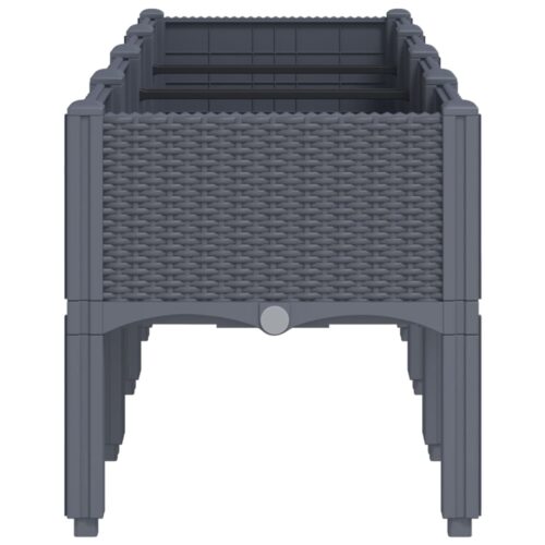 Garden Planter with Legs Grey 160x40x42cm PP - Image 4