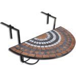 Mosaic Terracotta Hanging Balcony Table Garden Patio Coffee Tea Pot Plant Shelf