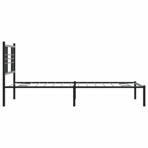 Metal Bed Frame with Headboard Black 90x190cm - Image 5