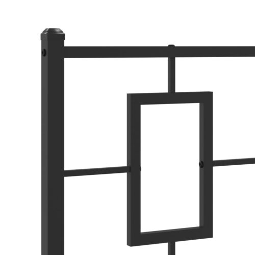 Metal Bed Frame with Headboard Black 90x190cm - Image 8