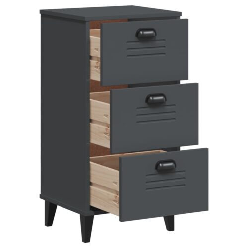 Bedside Cabinet VIKEN Anthracite Grey Engineered Wood - Image 5