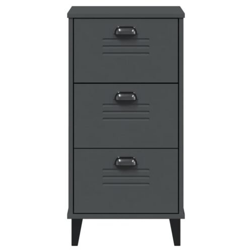 Bedside Cabinet VIKEN Anthracite Grey Engineered Wood - Image 6