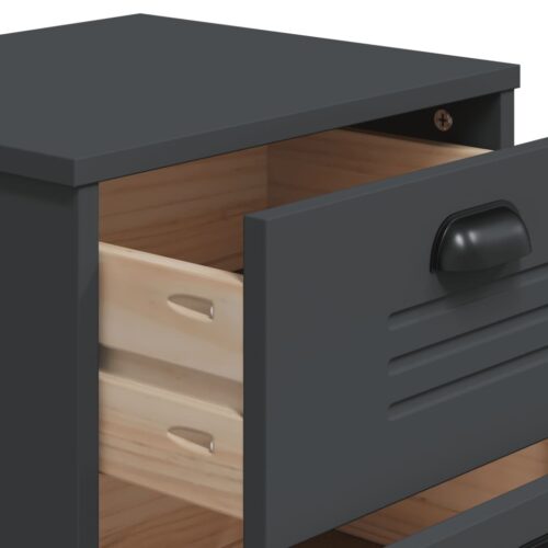 Bedside Cabinet VIKEN Anthracite Grey Engineered Wood - Image 9