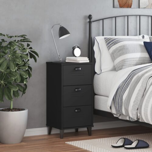 Bedside Cabinet VIKEN Black Engineered Wood - Image 3