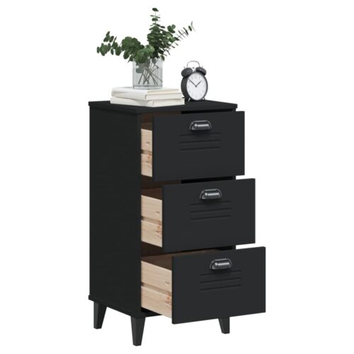 Bedside Cabinet VIKEN Black Engineered Wood - Image 4