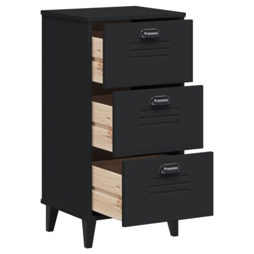 Bedside Cabinet VIKEN Black Engineered Wood - Image 5