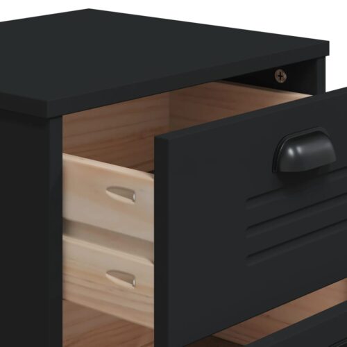 Bedside Cabinet VIKEN Black Engineered Wood - Image 9