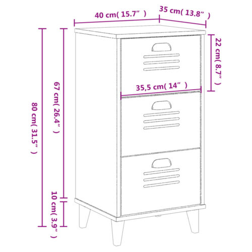 Bedside Cabinet VIKEN Black Engineered Wood - Image 10