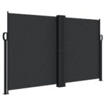 Retractable Side Awning Black 140x1000cm