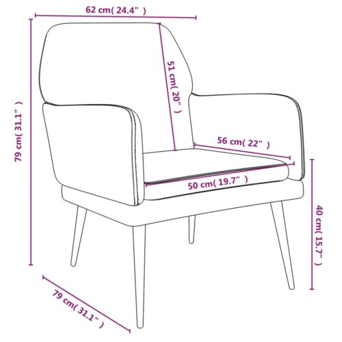 Armchair Black 62x79x79cm Velvet - Image 8
