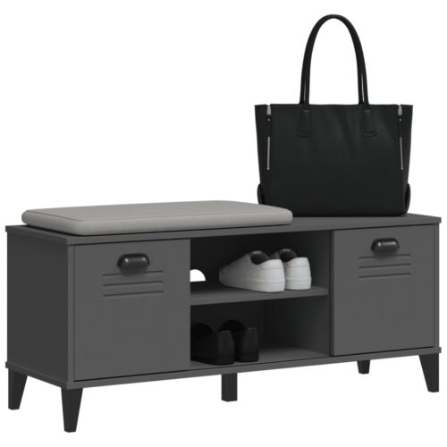 Shoe Bench VIKEN Anthracite Grey 106x35x45cm Engineered Wood - Image 4