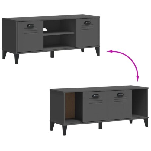 Shoe Bench VIKEN Anthracite Grey 106x35x45cm Engineered Wood - Image 8