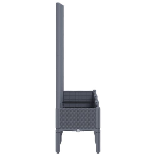 Garden Planter with Trellis Grey 120x40x142cm PP - Image 4