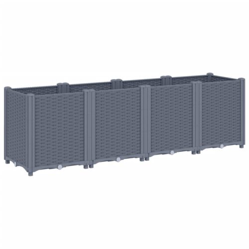 Garden Planter Grey 160x40x53cm PP