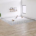 60-Panel Pet Cage with Door Black 35x35cm Steel