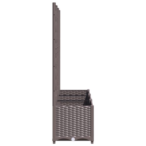 Garden Planter with Trellis Brown 120x40x136cm PP - Image 5