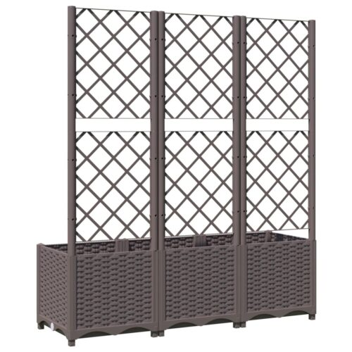 Garden Planter with Trellis Brown 120x40x136cm PP - Image 6