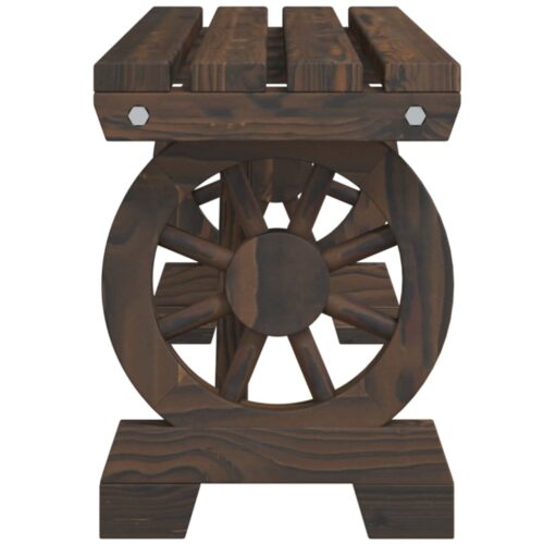 2x Wagon Wheel Garden Bench Wood Timber Outdoor Patio Dining Lounge Chair Seat - Image 5
