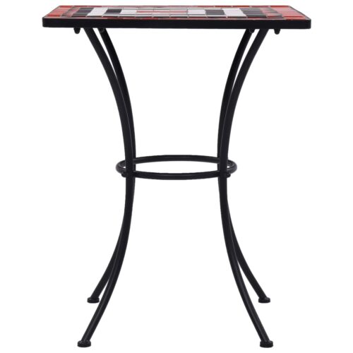 Mosaic Bistro Table Terracotta White 60cm Ceramic - Image 3