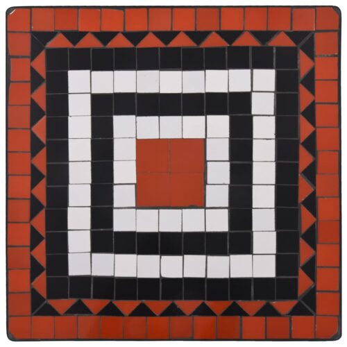 Mosaic Bistro Table Terracotta White 60cm Ceramic - Image 5