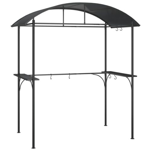 BBQ Gazebo with Side Shelves Anthracite 220x115x230cm Steel