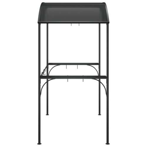 BBQ Gazebo with Side Shelves Anthracite 220x115x230cm Steel - Image 4