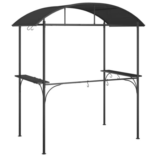 BBQ Gazebo with Side Shelves Anthracite 220x115x230cm Steel - Image 5