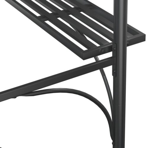 BBQ Gazebo with Side Shelves Anthracite 220x115x230cm Steel - Image 6