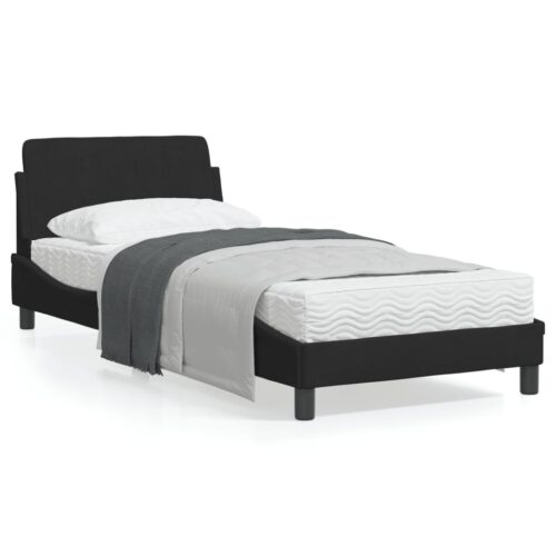 Bed Frame "Dover" Black 90x190cm Velvet