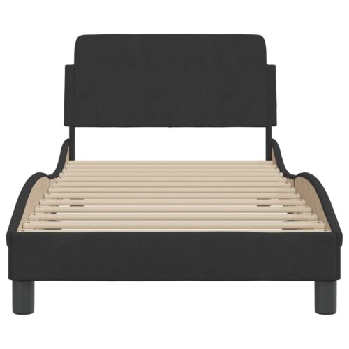 Bed Frame "Dover" Black 90x190cm Velvet - Image 4