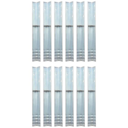 L-shaped Ground Anchors 12pcs Galvanised Steel 5x5x50cm