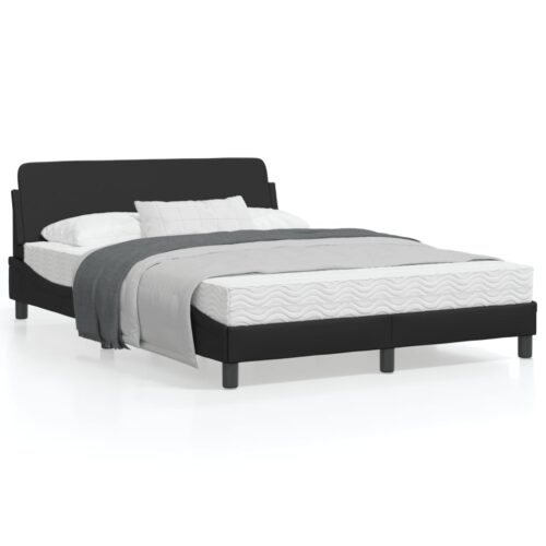 Bed Frame "Dover" Black 137x190cm Double Faux Leather