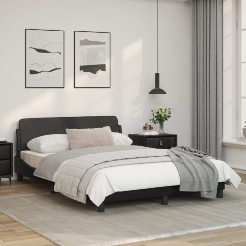 Bed Frame "Dover" Black 137x190cm Double Faux Leather - Image 3
