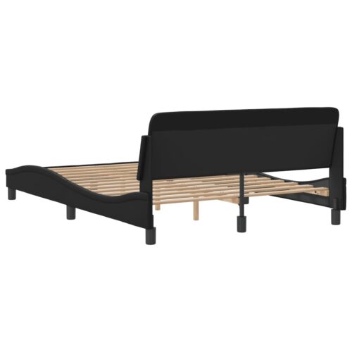 Bed Frame "Dover" Black 137x190cm Double Faux Leather - Image 6