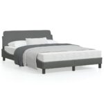 Bed Frame "Dover" Dark Grey 137x190cm Double Fabric