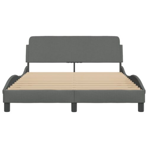 Bed Frame "Dover" Dark Grey 137x190cm Double Fabric - Image 4