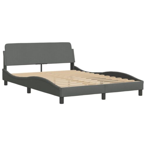 Bed Frame "Dover" Dark Grey 137x190cm Double Fabric - Image 2