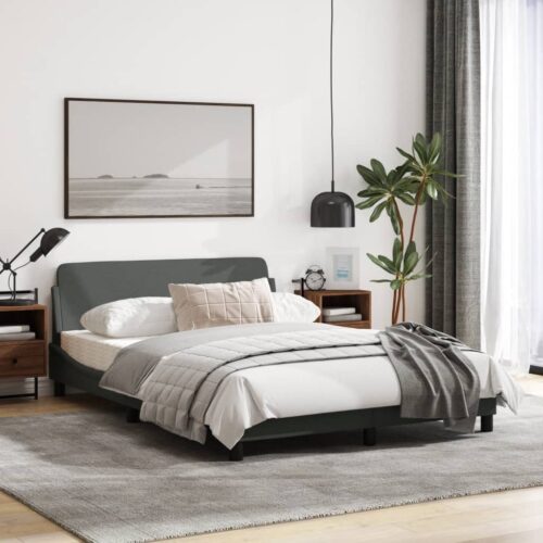 Bed Frame "Dover" Dark Grey 137x190cm Double Fabric - Image 3