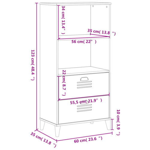 Bookcase VIKEN White 60x35x123cm Engineered Wood - Image 10