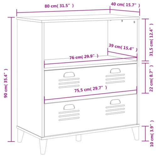 Bookcase VIKEN White 80x40x90cm Engineered Wood - Image 10
