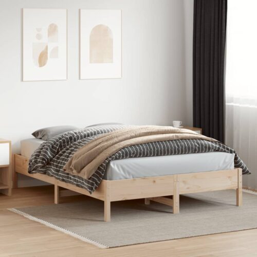 Bed Frame 150x200cm Solid Wood Pine - Image 3
