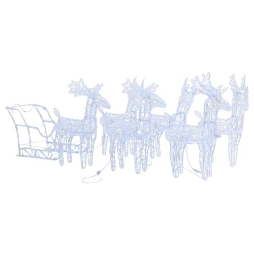 Reindeers Sleigh Christmas Decoration 320 LEDs Acrylic - Image 2